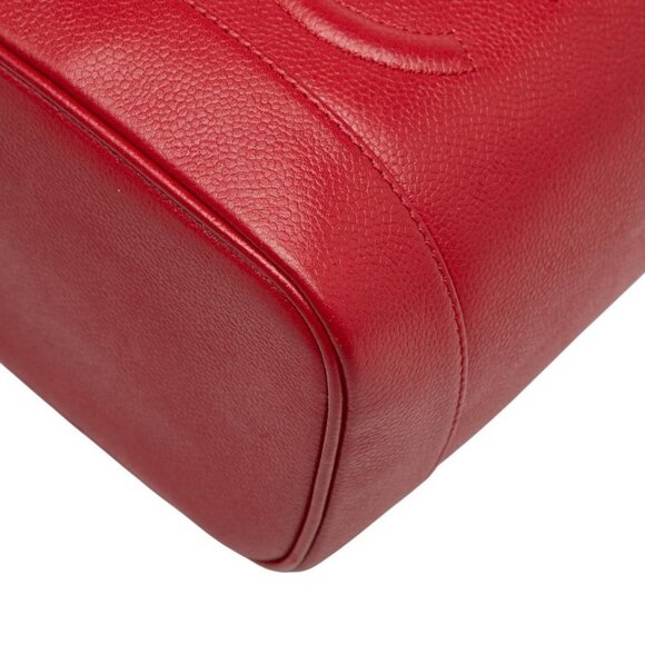 CHANEL Red Caviar Leather Logo Vanity Bag - Picture 5 of 14